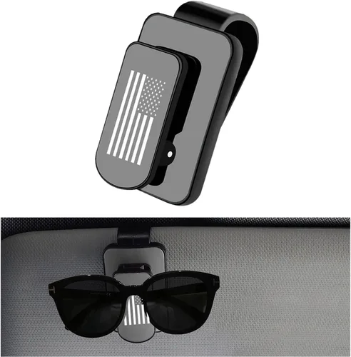 Vista 8 de Kewucn Soporte para Gafas de Sol para Visera de Coche, Soporte de Metal para Visera Automática con Estilo de Bandera de EE. UU., Clip Multifuncional