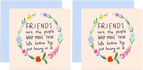 Vista 7 de Old English Co. Tarjeta de cumpleaños de amigos que hacen la vida mejor - Linda tarjeta floral femenina para la mejor amiga Feliz regalo floral