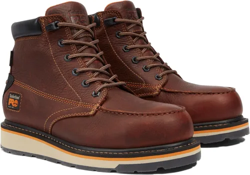 Vista 2 de Timberland PRO Gridworks - Botas de trabajo industriales impermeables con punta de seguridad de aleación de 6 pulgadas para hombre Marrón