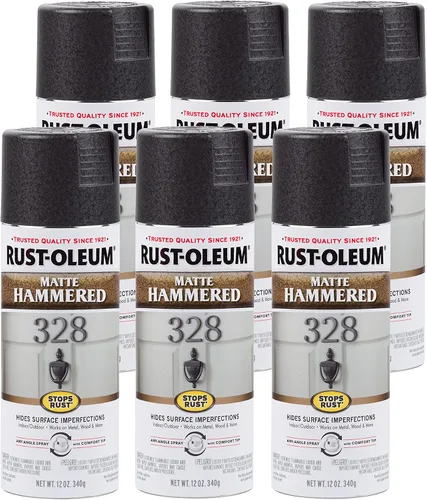 Vista 16 de Rust-Oleum 7215830 – Pintura en aerosol con efecto martillado para prevención del óxido, 12 oz (340 g), color negro
