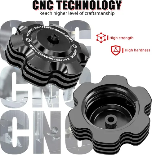 Vista 5 de NICECNC Tapa de combustible de gas negra con tubo de ventilación compatible con Yamaha Raptor 700 700R, Grizzly 125 TTR110 TTR125LE, repuesto