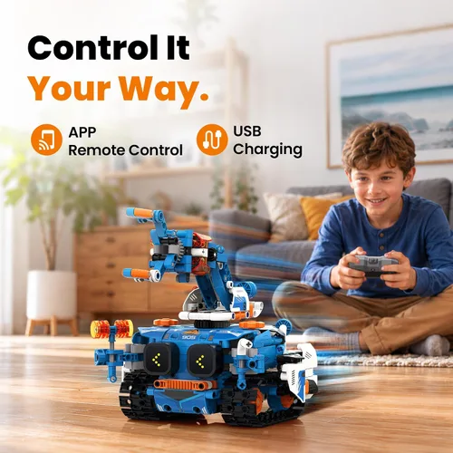 Vista 12 de Sillbird Kit de robot de construcción con control remoto, regalos STEM