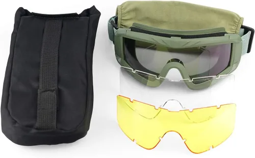 Vista 7 de xaegistac Gafas de Airsoft Tácticas de Seguridad, Gafas Anti Vaho para Caza y Ciclismo Verde Armada (ArmyGreen)