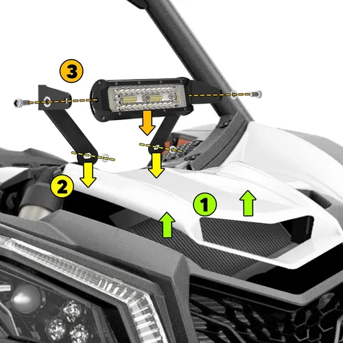 Vista 3 de Wsays Soporte de barra de luz LED X3 de 10 pulgadas compatible con Can Am Maverick X3/X3 Max 2017-2026