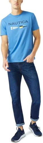Vista 2 de Nautica Camiseta estampada con logotipo y bandera de señal para hombre