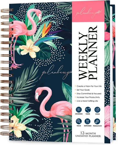 Vista 12 de PLANBERRY Agenda semanal grande prémium – Planificador de vida y presupuesto sin fecha – Organizador y diario de productividad, 8 x 10.4 pulgadas