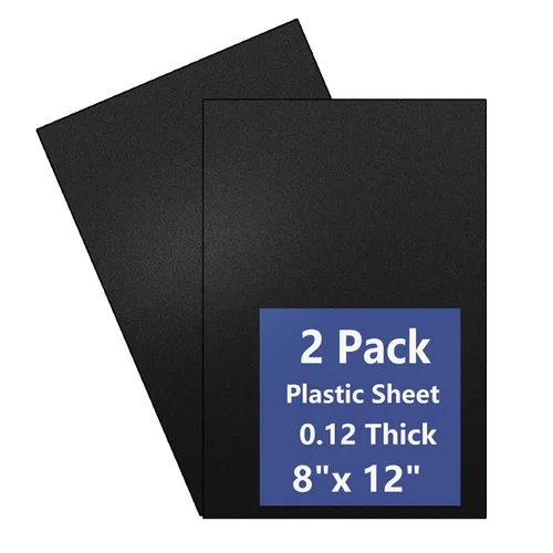 Vista 11 de Paquete de 6 hojas de plástico negro de 8 x 12 x 0.04 pulgadas, hojas de plástico flexibles de alta resistencia, panel de plástico negro