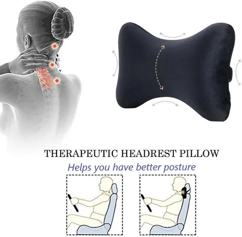 Vista 6 de Paquete de 2 almohadas de cuello de viaje en forma de hueso de perro con funda extraíble lavable de espuma viscoelástica para automóvil, autobús