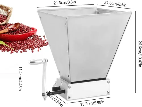 Vista 5 de Molino de grano eléctrico de 110 V con molinillo de cebada de 2 rodillos, trituradora de malta, molino de cerveza casera, molino de grano eléctrico