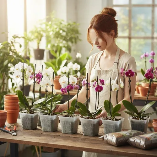 Vista 7 de Maceta cuadrada de plástico para orquídeas con diseño transpirable y transmisor de luz para observación de raíces y crecimiento saludable