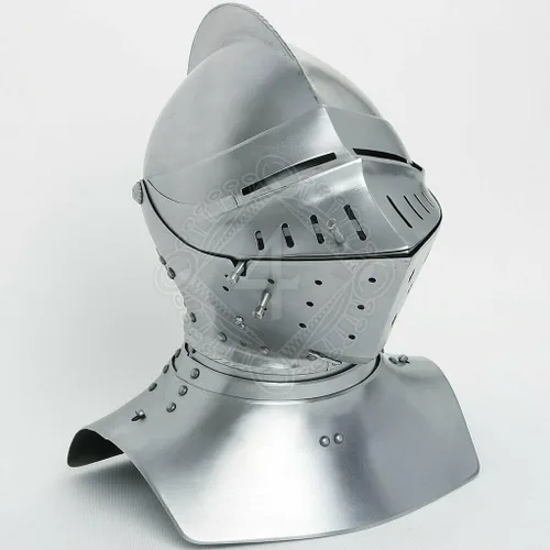 Vista 2 de ANTIQUECOLLECTION Torneo Medieval Margrave Cerrar Casco Plata, plateado