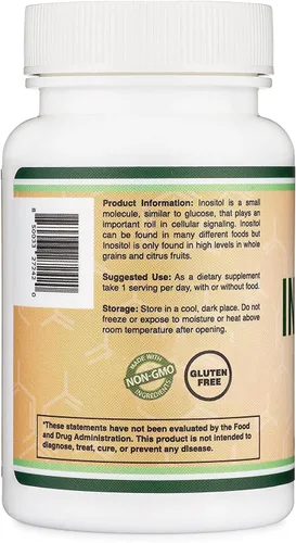 Vista 4 de Cápsulas de inositol (mio inositol) 1000 mg de apoyo para la salud de las mujeres (60 unidades) (sin rellenos, seguro para veganos, sin gluten)