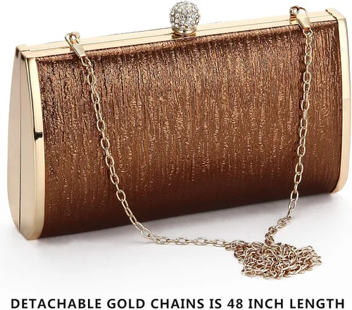Vista 7 de Bolsos de embrague de noche para mujer, marco de metal, bolso de noche, bolso de noche, bolso de boda, fiesta de graduación, cócteles nupciales