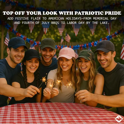 Vista 7 de Funky Junque - Gorra de béisbol vintage desgastada - Sombrero de mujer con parche bordado - Diseños festivos, de estilo de vida y patrióticos