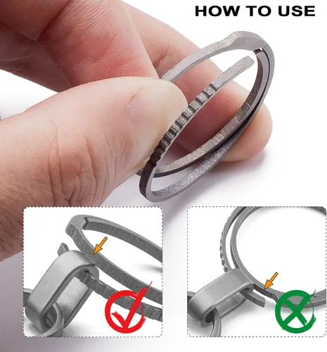 Vista 3 de TISUR Llaveros para llaveros, mosquetón, llavero de titanio, anillos redondos resistentes para hombres y mujeres