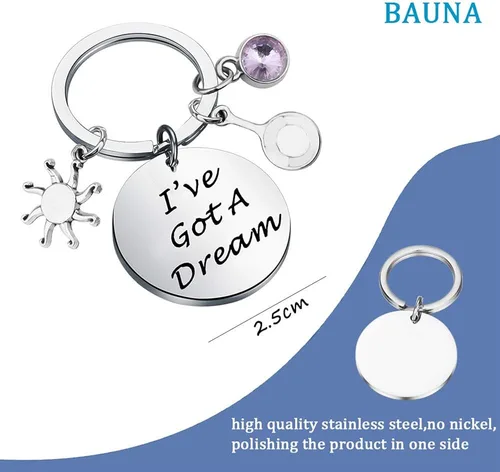 Vista 6 de BAUNA Rapunzel Pulsera inspiradora con citas enredadas con texto en inglés "I 've Got A Dream Fairy Tales Gift