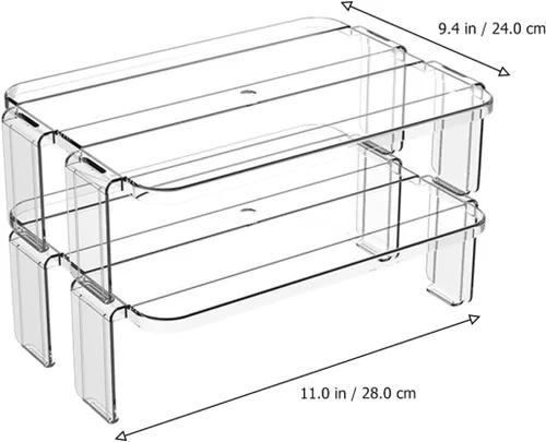 Vista 2 de Organizador de 2 piezas para nevera Lazy Susan, mini soporte para nevera, lado de almacenamiento del refrigerador