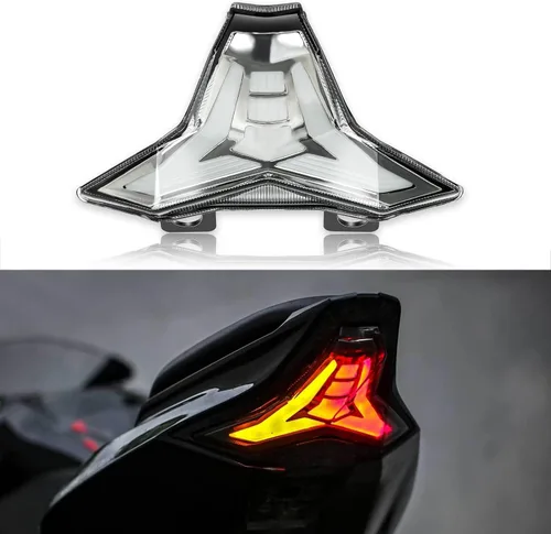 Vista 10 de JMTBNO Luz Trasera de Freno de Moto con Señales de Giro LED Compatible con Yamaha YZF R3 R25 Y15ZR MT07 FZ07 LC150