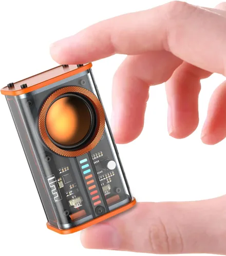 Vista 10 de Altavoz Bluetooth portátil con luces, mini altavoz Bluetooth inalámbrico transparente con TWS, perfecto pequeño altavoz con sonido HD y bajo