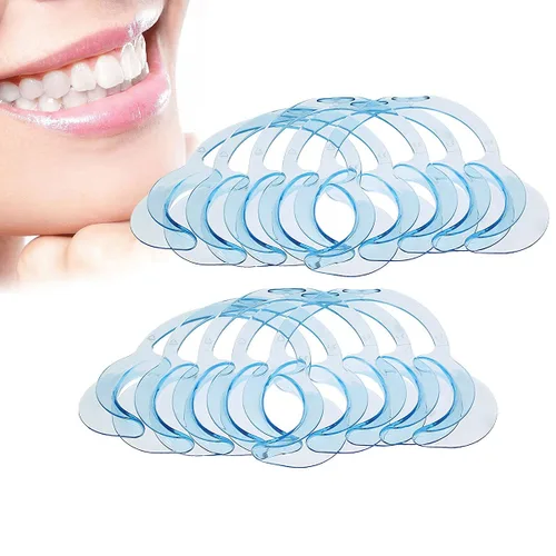 Vista 2 de 10 piezas (talla M), retractor de mejillas en forma de C, abridor bucal desechable para blanqueamiento dental de dientes, protector bucal o juego
