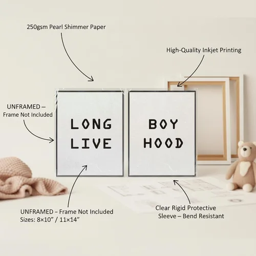 Vista 9 de LONG LIVE BOYHOOD - Póster decorativo para pared, letrero decorativo para habitación de niños y niñas, decoración moderna para dormitorio de niños