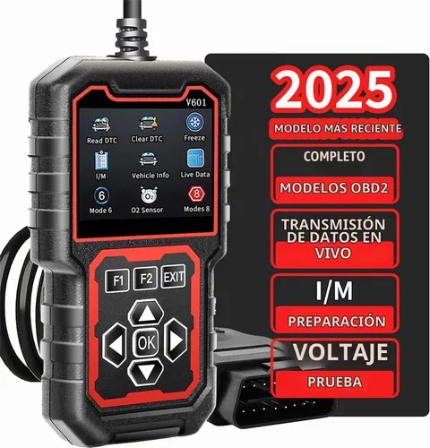 Vista 2 de OnRetul V601 Escáner de Diagnóstico Profesional OBD2 - Lector Rápido de Códigos de Luz de Verificación del Motor, Probador de Voltaje, Preparación
