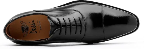 Vista 3 de Zapatos de vestir para hombre, zapatos de cuero formales con cordones Oxford para hombre