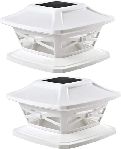 Vista 6 de Davinci Lighting Flexfit - Luces solares para poste (2 unidades) y Renaissance (paquete de 4), color blanco perla