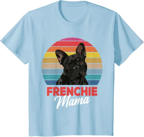 Vista 11 de Frenchie Mama - Camiseta divertida de regalo para niñas y perros Bulldog Francés, Negro, S
