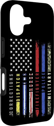 Vista 3 de First Responder Hero Flag Nurse EMS Police Fire Brigade - Carcasa militar para iPhone 17