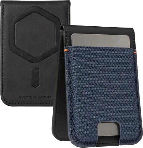 Vista 9 de URBAN ARMOR GEAR UAG - Cartera delgada Kevlar negra para 6 tarjetas con función atril y bloqueo RFID, cartera magnética Metropolis compatible