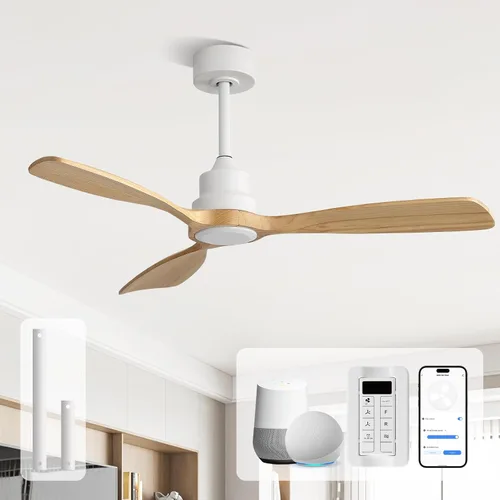 Vista 20 de Sofucor Ventiladores de techo inteligentes de 60 pulgadas con luces, ventilador de techo inteligente moderno para exteriores