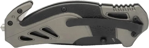 Vista 4 de Smith & Wesson 8in High Carbon S.S. Spring Assisted Folding Knife with 3.25in Serrated Drop Point Blade and Rubberized Aluminum Handle for Outdoor