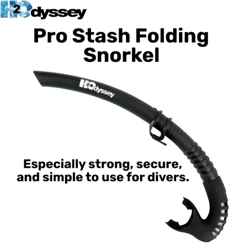 Vista 5 de H2Odyssey Pro Stash - Snorkel plegable con válvula de purga - Material de silicona sin equipo de buceo