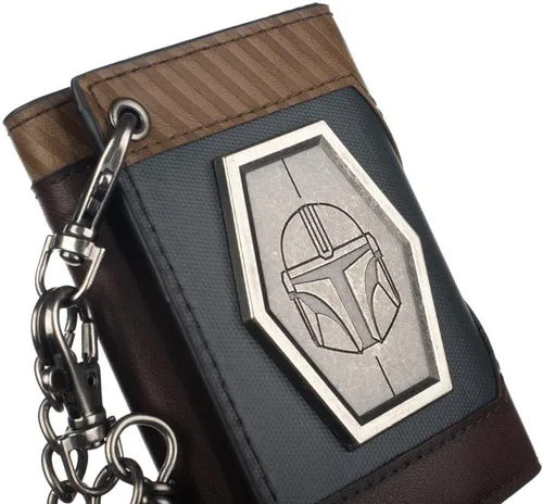 Vista 2 de Bioworld The Mandalorian - Cartera de cadena con escudo de metal, Multi colorido, Personalizado