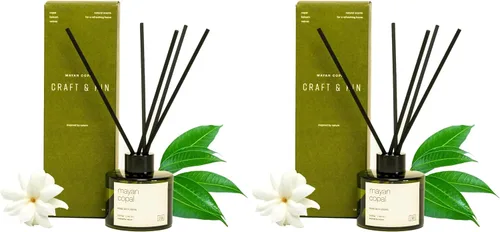 Vista 10 de Craft & Kin Difusor de varillas con flores secas Difusor de varillas de otoño perfumado de cítricos sicilianos y eucalipto de 5 onzas