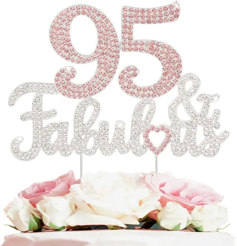 Vista 23 de 25 y fabulosa decoración de pastel de diamantes de imitación dorados y rosados – Feliz cumpleaños 25 años saluda a 25 años de edad, decoración