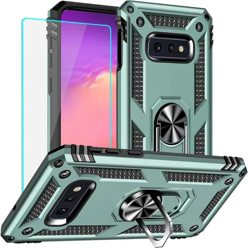 Vista 10 de Funda para Samsung Galaxy S10e: Galaxy S10e con protector de pantalla - Fundas protectoras de grado militar con soporte de anillo de dedo