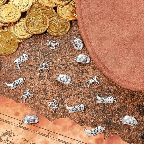Vista 4 de Junkin 90 piezas Western Cowboy Charms Colgantes Aleación de Plata Antigua Charms Caballo Cowboy Boot Hat Colgante Charms Mini Cowboy Charms