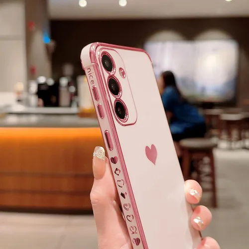 Vista 238 de phylla Funda de teléfono compatible con Samsung Galaxy A12 de 6.5 pulgadas, lindo corazón chapado en oro, elegante funda de lujo para mujer