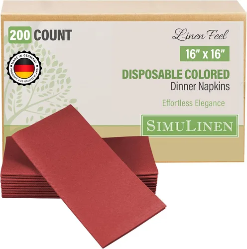 Vista 10 de SimuLinen Servilletas de Cena Desechables Amethyst - Servilletas de Papel Moradas con Sensación de Lino Similar a Tela para Bodas, de Lujo 16"x16