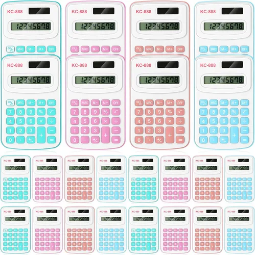 Vista 9 de Hoteam - Calculadora básica de bolsillo para el regreso a la escuela, 16 unidades, color brillante