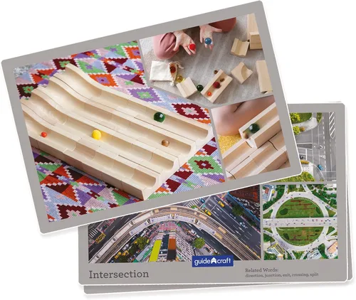 Vista 2 de Guidecraft Bloque de unidades Marble Run - 40 pc. Set: Bloques de aprendizaje educativo de madera de caucho, juguete STEM para niñas y niños