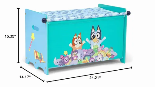 Vista 6 de Delta Children – Caja de juguetes Bluey con tapa de tela retráctil