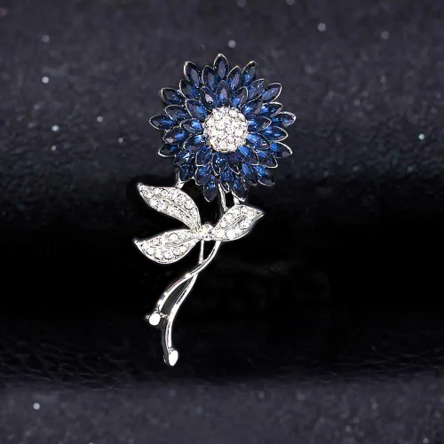 Vista 5 de Ezing Broche de cristal plateado plateado de 4 piezas de accesorios de ropa