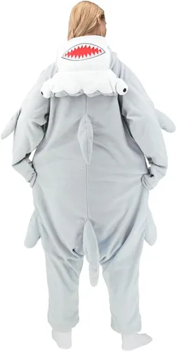 Vista 5 de LZBXBXDA Pijama de tiburón de martillo para adultos, disfraz de animal para Halloween, ropa para el hogar, para hombres y mujeres