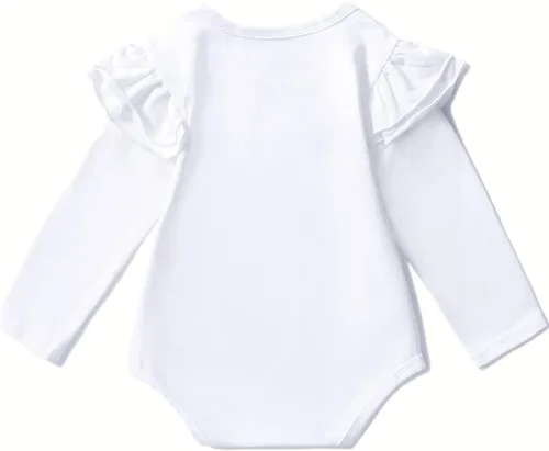 Vista 2 de Camisa con volantes de algodón de calidad para bebé niña