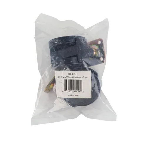 Vista 2 de Shepherd Hardware 9417 Rueda para silla de oficina de 2 pulgadas, rueda doble, placa cuadrada de 1-1/2 pulgadas, capacidad de carga de 75 libras