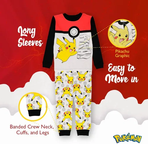 Vista 3 de Pokemon Boys' Big Snug-fit Pajamas