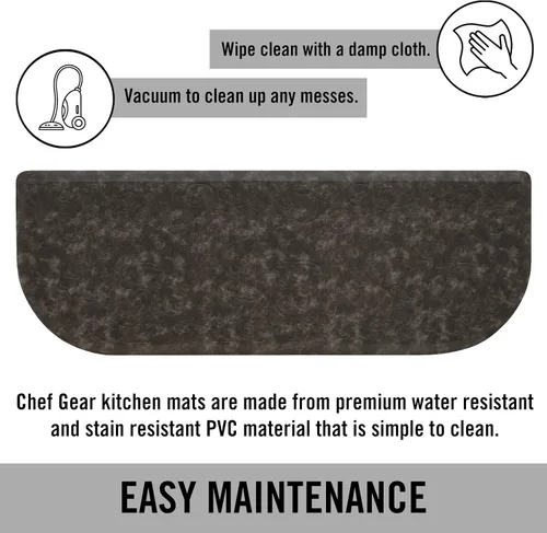 Vista 4 de Chef Gear Tapete de cocina antifatiga Gelness - Diseño Clarance - Tapete de chef acolchado cómodo de piel sintética - Alivio para cocinar y estar